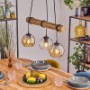 Koyoto Hanglamp, Kogellampje, Hanglamp Natuurlijke kleuren, Zwart, 3-lichts