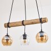 Koyoto Hanglamp, Kogellampje, Hanglamp Natuurlijke kleuren, Zwart, 3-lichts