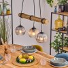 Koyoto Hanglamp, Kogellampje, Hanglamp Natuurlijke kleuren, Zwart, 3-lichts