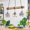Koyoto Hanglamp, Kogellampje, Hanglamp Natuurlijke kleuren, Zwart, 3-lichts