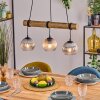 Koyoto Hanglamp, Kogellampje, Hanglamp Natuurlijke kleuren, Zwart, 3-lichts