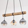Koyoto Hanglamp, Kogellampje, Hanglamp Natuurlijke kleuren, Zwart, 3-lichts