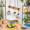 Koyoto Hanglamp, Kogellampje, Hanglamp Natuurlijke kleuren, Zwart, 3-lichts