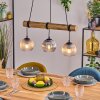 Koyoto Hanglamp, Kogellampje, Hanglamp Natuurlijke kleuren, Zwart, 3-lichts