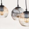 Koyoto Hanglamp, Kogellampje, Hanglamp Natuurlijke kleuren, Zwart, 3-lichts