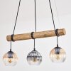 Koyoto Hanglamp, Kogellampje, Hanglamp Natuurlijke kleuren, Zwart, 3-lichts