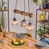 Koyoto Hanglamp, Kogellampje, Hanglamp Natuurlijke kleuren, Zwart, 3-lichts