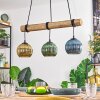 Koyoto Hanglamp, Kogellampje, Hanglamp Natuurlijke kleuren, Zwart, 3-lichts