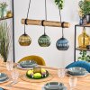 Koyoto Hanglamp, Kogellampje, Hanglamp Natuurlijke kleuren, Zwart, 3-lichts