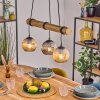 Ripoll Hanglamp, Kogellampje, Hanglamp Natuurlijke kleuren, Zwart, 3-lichts