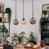 Gastor Hanglamp, Kogellampje, Hanglamp Amber, Rookkleurig, 3-lichts