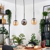 Gastor Hanglamp, Kogellampje, Hanglamp Amber, Rookkleurig, 3-lichts