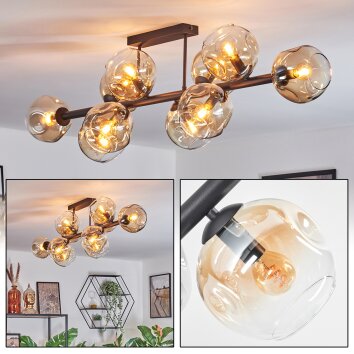 Ripoll Plafondlamp, Kogellampje Amber, Duidelijk, 10-lichts
