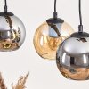 Koyoto Hanglamp, Kogellampje, Hanglamp Natuurlijke kleuren, Zwart, 3-lichts