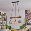 Koyoto Hanglamp, Kogellampje, Hanglamp Natuurlijke kleuren, Zwart, 3-lichts