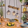 Koyoto Hanglamp, Kogellampje, Hanglamp Natuurlijke kleuren, Zwart, 3-lichts