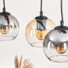 Koyoto Hanglamp, Kogellampje, Hanglamp Natuurlijke kleuren, Zwart, 3-lichts