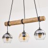 Koyoto Hanglamp, Kogellampje, Hanglamp Natuurlijke kleuren, Zwart, 3-lichts