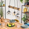 Koyoto Hanglamp, Kogellampje, Hanglamp Natuurlijke kleuren, Zwart, 3-lichts