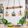 Koyoto Hanglamp, Kogellampje, Hanglamp Natuurlijke kleuren, Zwart, 3-lichts