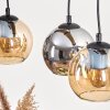 Koyoto Hanglamp, Kogellampje, Hanglamp Natuurlijke kleuren, Zwart, 3-lichts