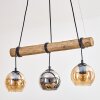 Koyoto Hanglamp, Kogellampje, Hanglamp Natuurlijke kleuren, Zwart, 3-lichts