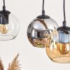 Koyoto Hanglamp, Kogellampje, Hanglamp Natuurlijke kleuren, Zwart, 3-lichts
