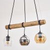 Koyoto Hanglamp, Kogellampje, Hanglamp Natuurlijke kleuren, Zwart, 3-lichts