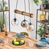 Koyoto Hanglamp, Kogellampje, Hanglamp Natuurlijke kleuren, Zwart, 3-lichts
