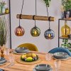 Koyoto Hanglamp, Kogellampje, Hanglamp Natuurlijke kleuren, Zwart, 3-lichts