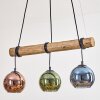 Koyoto Hanglamp, Kogellampje, Hanglamp Natuurlijke kleuren, Zwart, 3-lichts