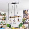 Koyoto Hanglamp, Kogellampje, Hanglamp Natuurlijke kleuren, Zwart, 3-lichts