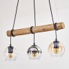 Koyoto Hanglamp, Kogellampje, Hanglamp Natuurlijke kleuren, Zwart, 3-lichts