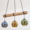Koyoto Hanglamp, Kogellampje, Hanglamp Natuurlijke kleuren, Zwart, 3-lichts