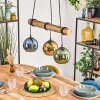 Koyoto Hanglamp, Kogellampje, Hanglamp Natuurlijke kleuren, Zwart, 3-lichts