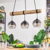 Koyoto Hanglamp, Kogellampje, Hanglamp Natuurlijke kleuren, Zwart, 3-lichts