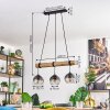 Koyoto Hanglamp, Kogellampje, Hanglamp Natuurlijke kleuren, Zwart, 3-lichts
