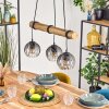 Koyoto Hanglamp, Kogellampje, Hanglamp Natuurlijke kleuren, Zwart, 3-lichts