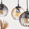Koyoto Hanglamp, Kogellampje, Hanglamp Natuurlijke kleuren, Zwart, 3-lichts