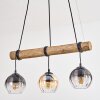 Koyoto Hanglamp, Kogellampje, Hanglamp Natuurlijke kleuren, Zwart, 3-lichts