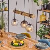 Koyoto Hanglamp, Kogellampje, Hanglamp Natuurlijke kleuren, Zwart, 3-lichts