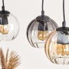 Koyoto Hanglamp, Kogellampje, Hanglamp Natuurlijke kleuren, Zwart, 3-lichts