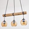 Koyoto Hanglamp, Kogellampje, Hanglamp Natuurlijke kleuren, Zwart, 3-lichts