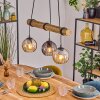 Koyoto Hanglamp, Kogellampje, Hanglamp Natuurlijke kleuren, Zwart, 3-lichts