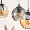 Koyoto Hanglamp, Kogellampje, Hanglamp Natuurlijke kleuren, Zwart, 3-lichts