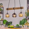 Koyoto Hanglamp, Kogellampje, Hanglamp Natuurlijke kleuren, Zwart, 3-lichts
