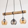 Koyoto Hanglamp, Kogellampje, Hanglamp Natuurlijke kleuren, Zwart, 3-lichts