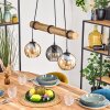 Koyoto Hanglamp, Kogellampje, Hanglamp Natuurlijke kleuren, Zwart, 3-lichts