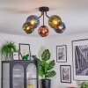 Koyoto Plafondlamp, Kogellampje 52 cm Blauw, Groen, Koperkleurig, 5-lichts
