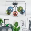 Koyoto Plafondlamp, Kogellampje 52 cm Blauw, Groen, Koperkleurig, 5-lichts